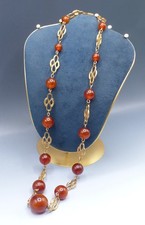 Ancien Collier Art Déco Bakélite (testé) et Métal Doré - Old Necklace 1930/40's