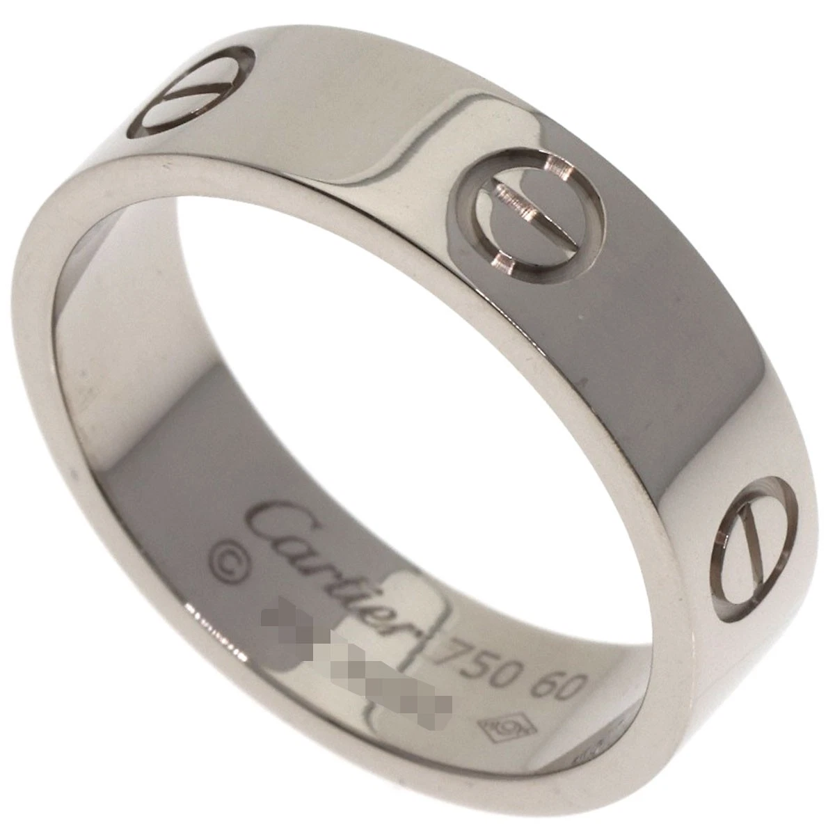 CARTIER love ring #60 Ring K18 White Gold unisex [Used] | eBay