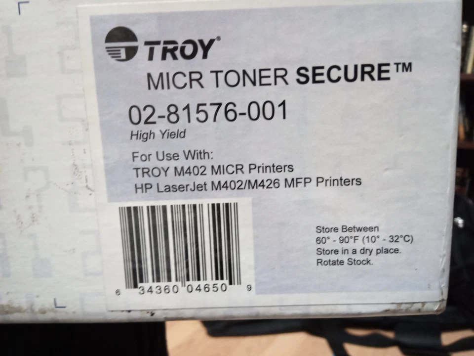 Tóner Troy MICR seguro resistente al fraude 02-81576-001 uso con impresora multifunción Troy M402/M426 Foto 4 de 4