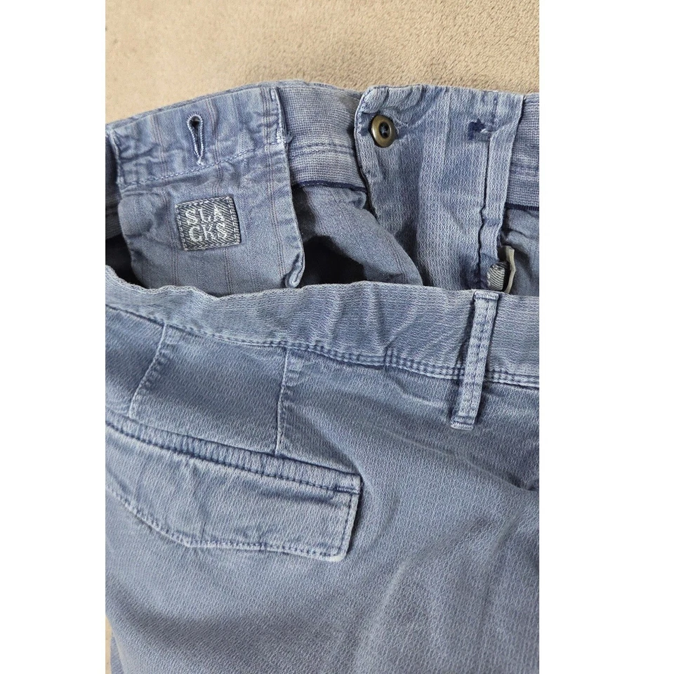 Incotex Pantalones Cortos Hombre Talla 36 Azul Claro Denim Mezcla Algodón Chino Foto 3 de 4