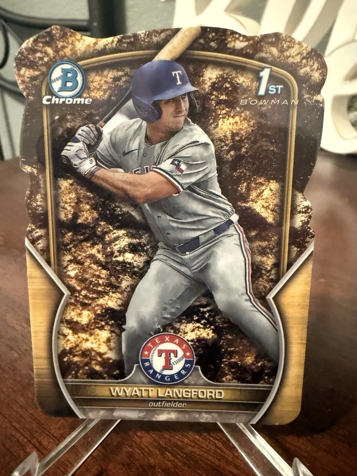 2023 Bowman Draft Wyatt Langford 1st Gold Prospector Die Cut /49 Texas Rangers