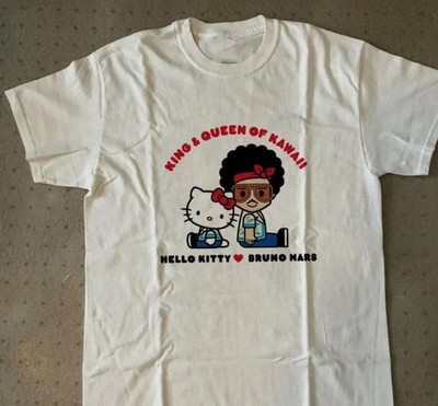 New Bruno Mars King & Queen of Kawaii Unisex Cotton White TShirt Reprint