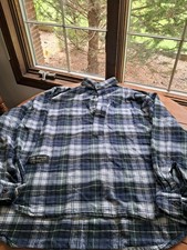 The Vermont Flannel Co Night Shirt Womens S Blue Plaid Popover Tunic USA Made