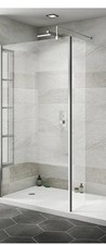 700cm Shower Screen Panel, 8mm toughened glass 400 fixed with 300mm hinged panel