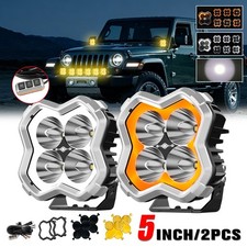 Halo Series 2x 5 Led Work Light Pods Spot Flood Beam Truck Suv Off Road Lamp