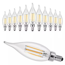 LED Candelabra Bulbs, 12-Pack Dimmable Chandelier Light Bulbs, Vintage Flame Tip