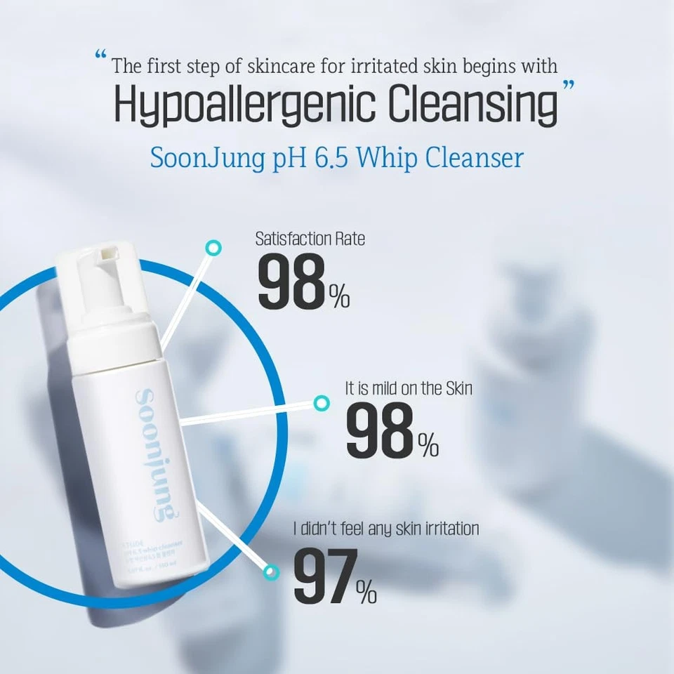 Soonjung pH 6.5 Whip Cleanser, Lavagem Facial para Pele Sensível, Bolha Macia, Hyp... - Imagem 3 de 4