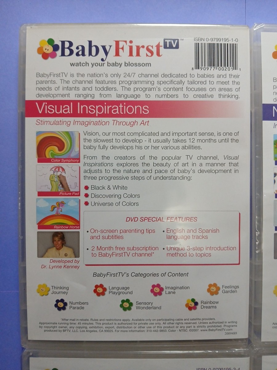 BABY FIRST TV 4 DVD SET Visual Inspirations Numerical Concepts