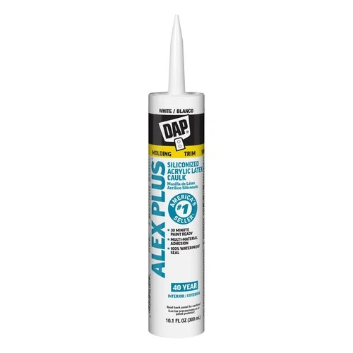 DAP Alex Plus Acrylic Latex Caulk, White, 10.1 Oz (7079818152) Oz, White
