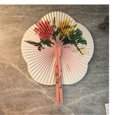 Chinese Folding Hand Fan Floral Bird Design Made in PRC Provenance Unavailable
