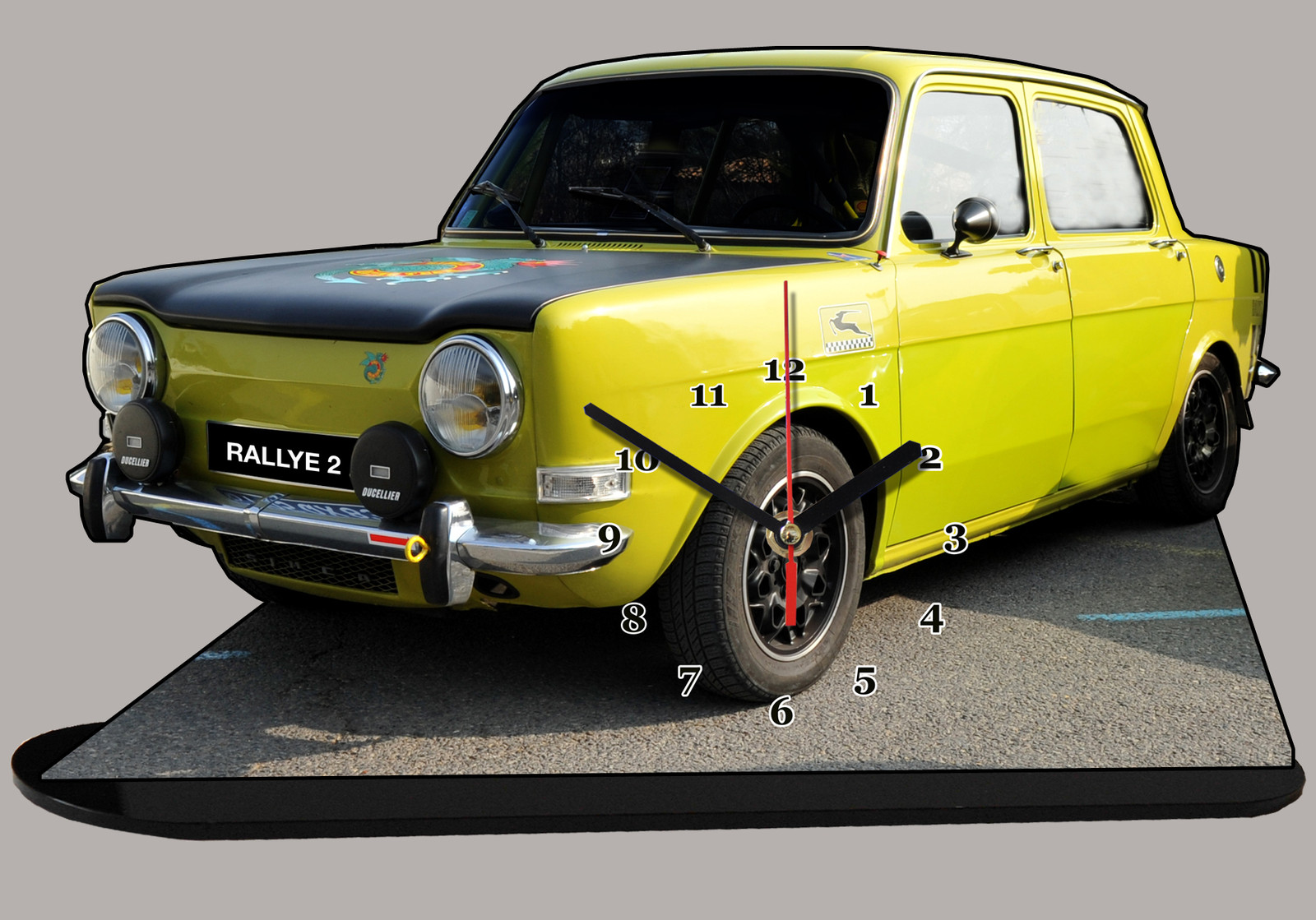Horloge de collection Simca Rallye 2 miniature finition premium