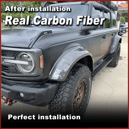 Fit For Ford Bronco 2021-2023 REAL CARBON Wide Fender Flares Wheel Arch BODYKIT - Picture 8 of 15