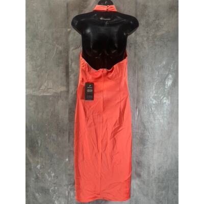 AIDAN By AIDAN MATTOX Women's Sunkist Coral Cross Front Halter Midi Dress  SZ 8 | eBay