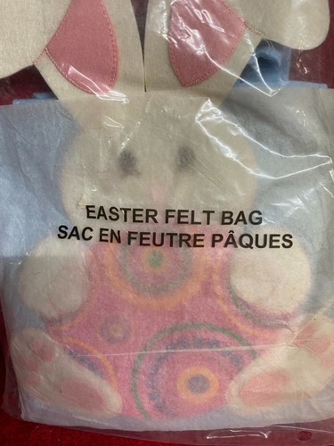 NIP Easter Rabbit Felt Bag Cute LIttle Girl Bunny Decor New Unopened - Picture 2 of 3