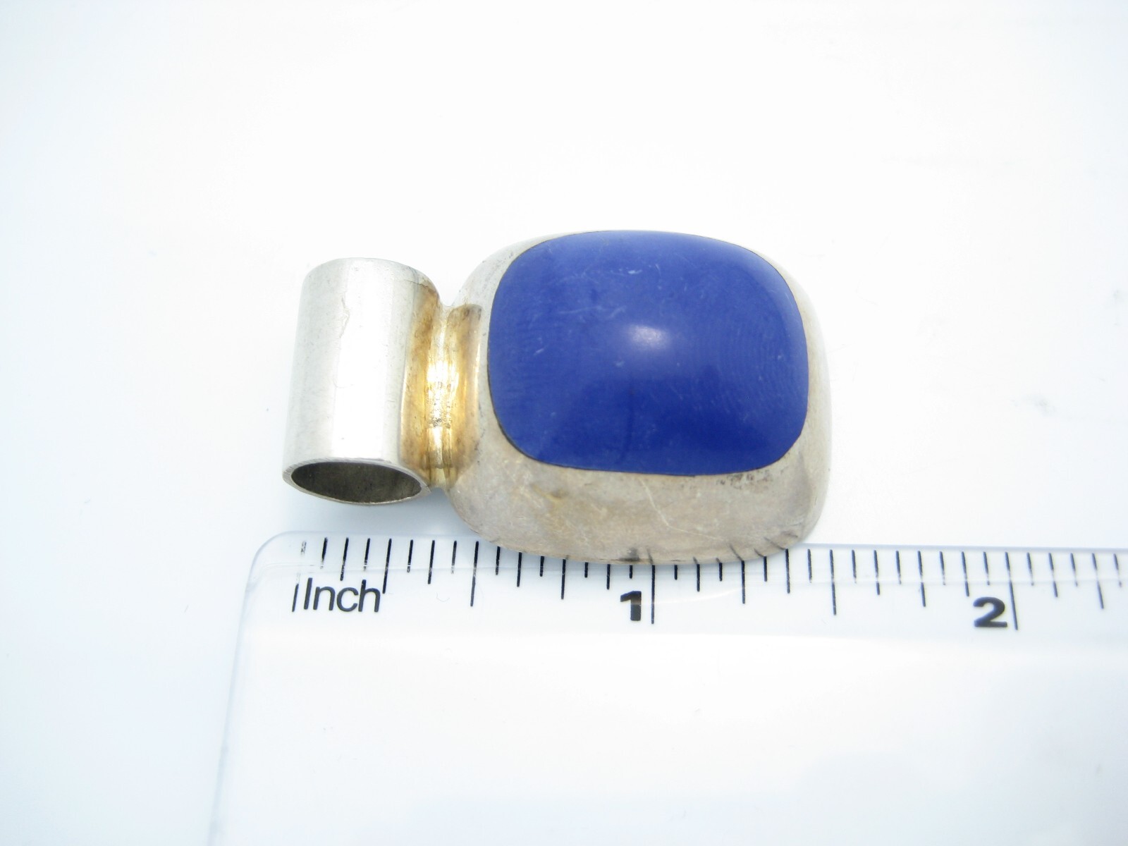 Sterling Silver Mexico Rectangular Blue Lapis Sli… - image 6