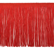 Chainette Fringe Trim 6 inch, Style# CF06, Color E6 Cherry Red[Sold By The Yard]