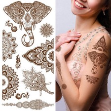 Supperb Temporary Tattoos Mandala Henna Healing Yoga Meditation Elephant Tattoo