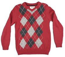 Urban Pipeline Sweater Boys XL Red Gray Classic Argyle Pattern Holiday Preppy