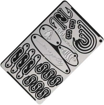 Grim Workshop Dave Canterbury Survival Card Fishing Hooks Lures Line Wrap USA