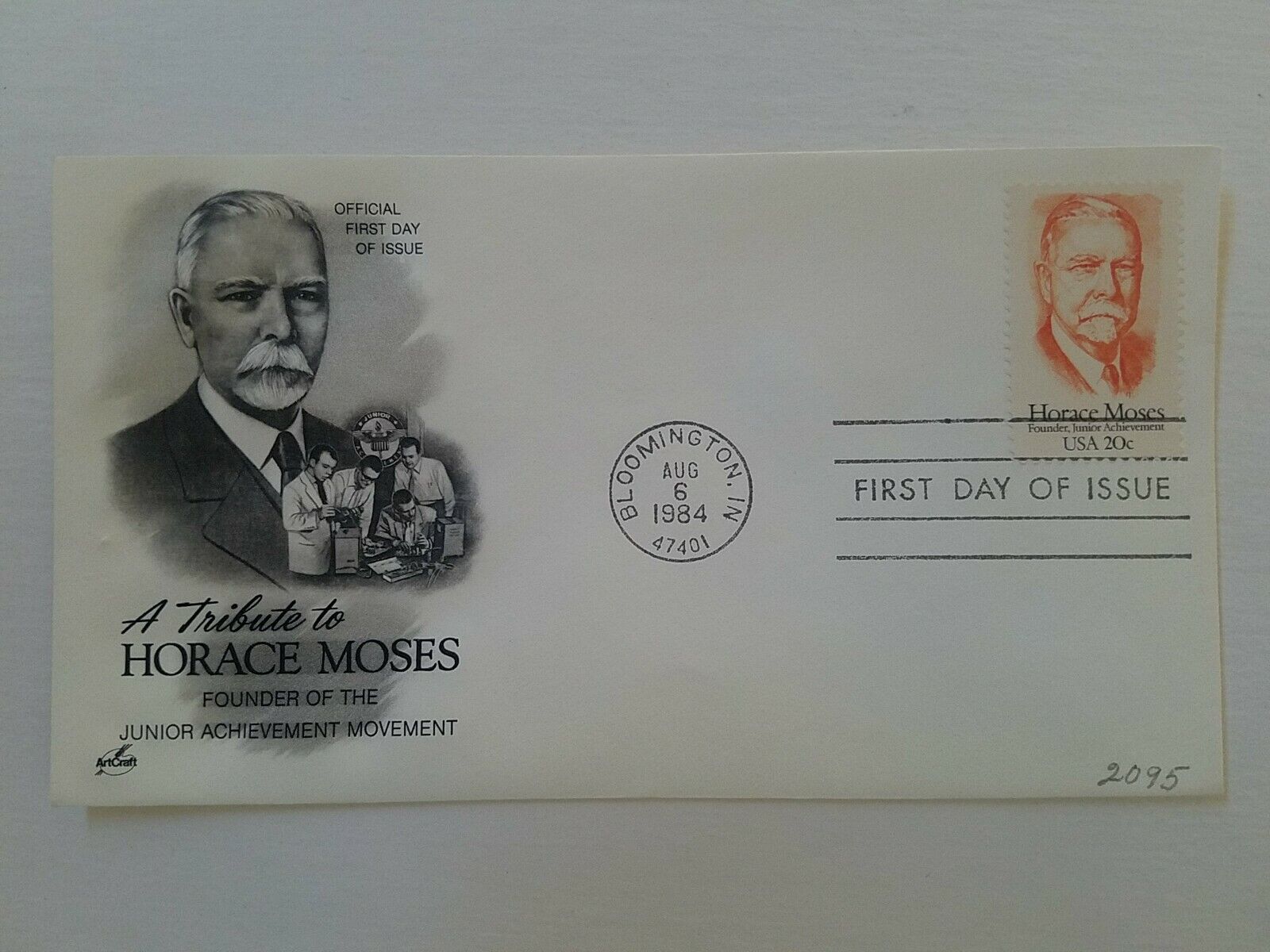 US Horace Moses 1984 FDC , Bloomington