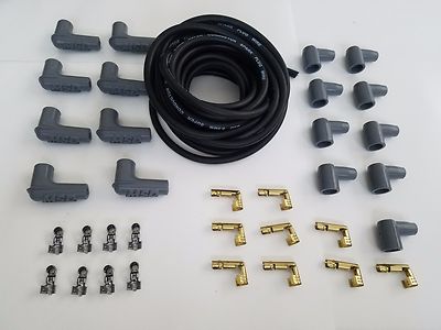 Universal MSD Super Conductor 8.5mm Black Spark Plug Wire Socket Right angle Kit