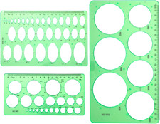 3PCS Circle Shape Templates for Drawing, Plastic Circle Stencils with Multiple S