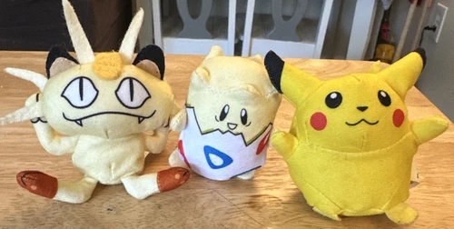 Vintage Nintendo Pokemon MINI Plush STUFFED ANIMAL Toy Lot Of 3-1999 Burger King