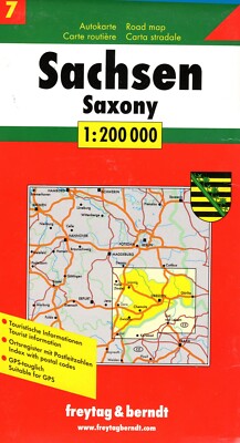 Saxony (Sachsen) Road Map (2006)  (1:200,000) by Freytag & Berndt (BRAND NEW)