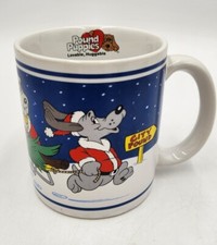 Vintage 1987 Pound Puppies Holiday Christmas Coffee Mug by Tonka Corp.-Korea