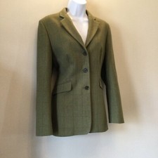 House Of Bruar Tweed Hacking Jacket Green Tartan Size 14