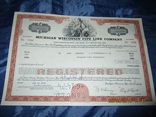 Wertpapier / Aktie  USA , MICHIGAN WISCONSIN PIPE LINE / 1974 , 50.000 $  // V