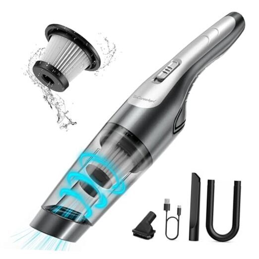 Handheld Vacuum Cordless,Car Vacuum Portable Wireless High Power Suction,HEPA