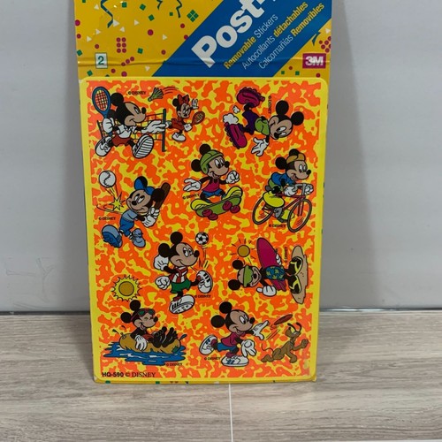 Hoja de pegatinas vintage 1993 Disney 3M Mickey Mouse nuevo en stock - Imagen 2 de 4