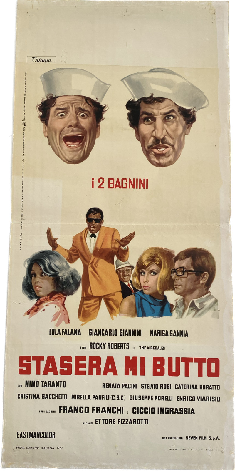 Locandina originale film Stasera mi butto (1967) - Regia di Ettore Maria Fizzarotti