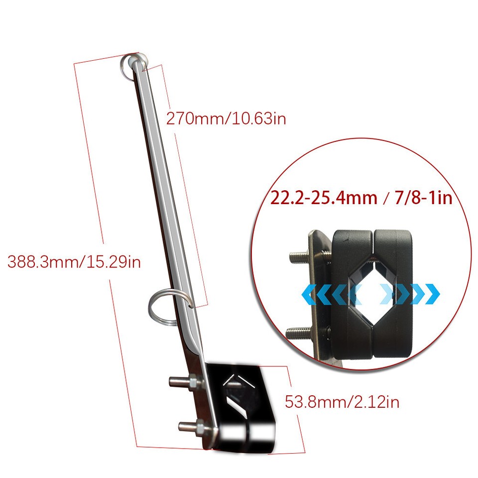 Boat Stainless Steel Marine Flag Pole Rail Mount Flag Pole 7/8" to 1