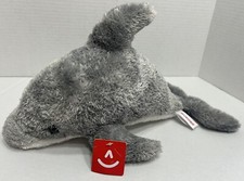 Aurora Bottle Nose Dolphin Gray White Belly Plush Stuffed Animal 10 inch