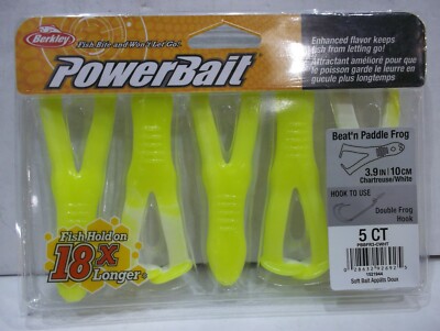 Berkley Powerbait 3.9'' Beat'n Paddle Frog 5 count packages Choose your  colors! 