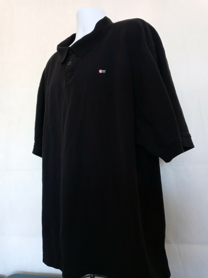 Southpole Mens 4XL Big & Tall Black Short Sleeve Polo Shirt 100 Cotton