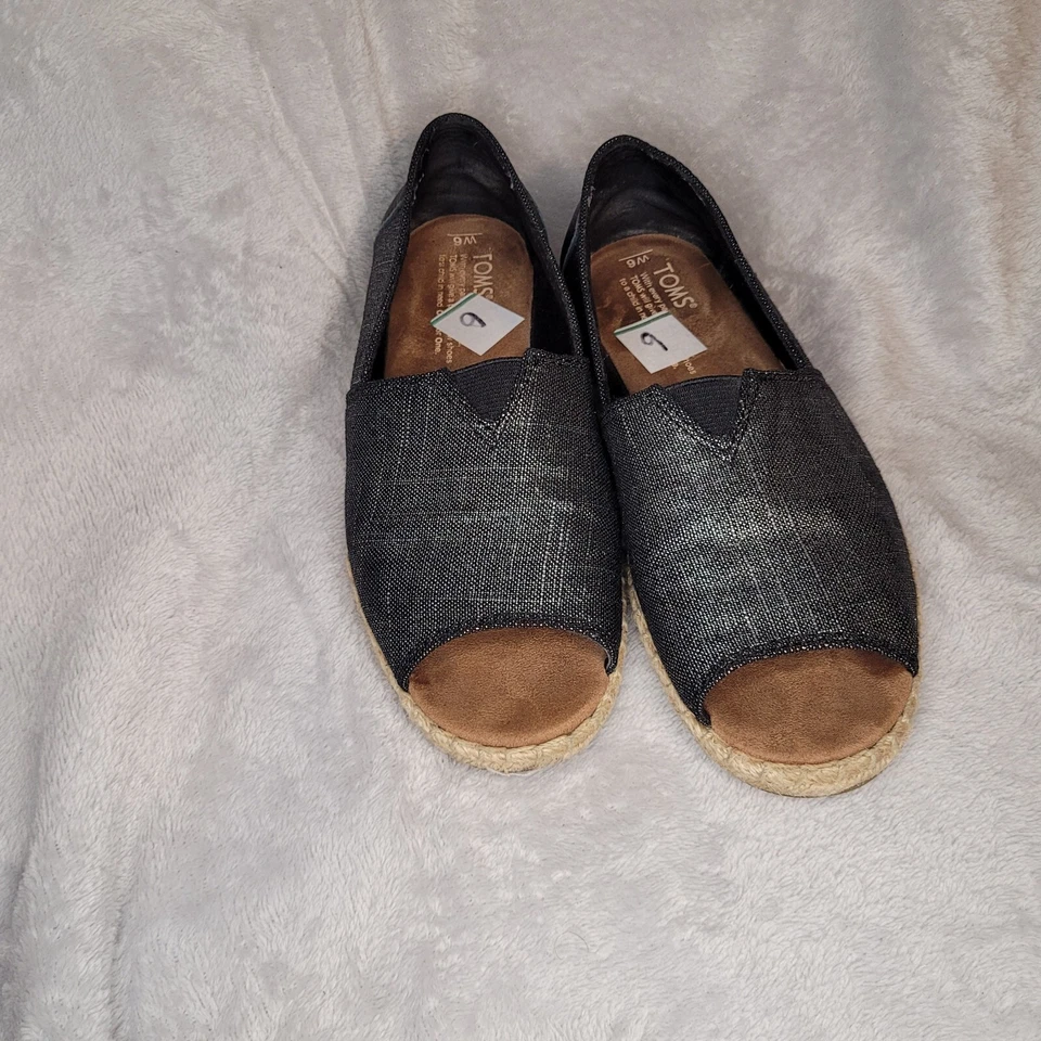 TOMS Zapatos Mujer 6M Alpargata Punta Abierta Sin Cordones Brillante Punta abierta Alpargata Yute Foto 3 de 4