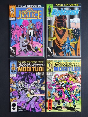 Justice 1 Nightmask 8 Strikeforce Morituri 1 & 15 (Marvel 1986-88) FN-VF lot