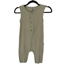 Kidwild Organic Sage Green Gauze Bubble Romper Neutral Youth Size 4-5 NEW