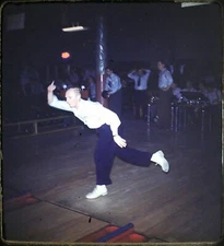Vintage BOWLING man w/style - 1950s Stereo Realist Slide Kodachrome #987