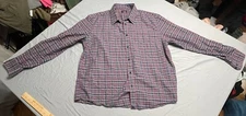 UNTUCKit Blue red plaid long sleeve button up shirt size 2XL 100% cotton