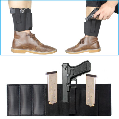 Ambidextrous Ankle Holster for Concealed Carry Gun Holster with 2 Magazine Pouch