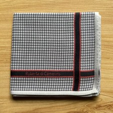 HANDKERCHIEF VINTAGE ART HOUNDSTOOTH PLAIN MEN'S COTTON POCKET SQUARE 19" B0571