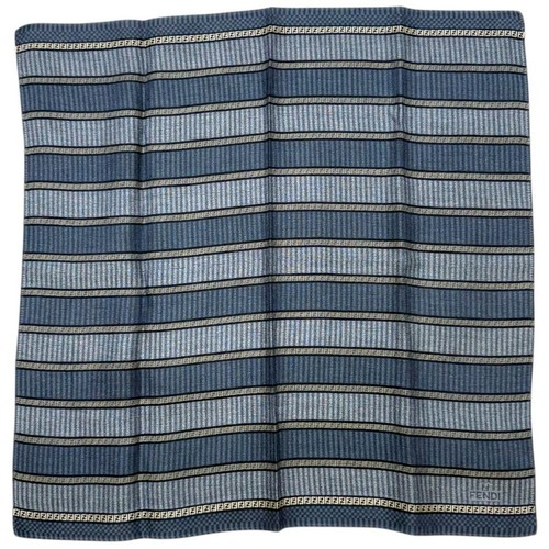 Fendi Blue Striped Cotton Handkerchief Square Small 17”x17” - Picture 2 of 7