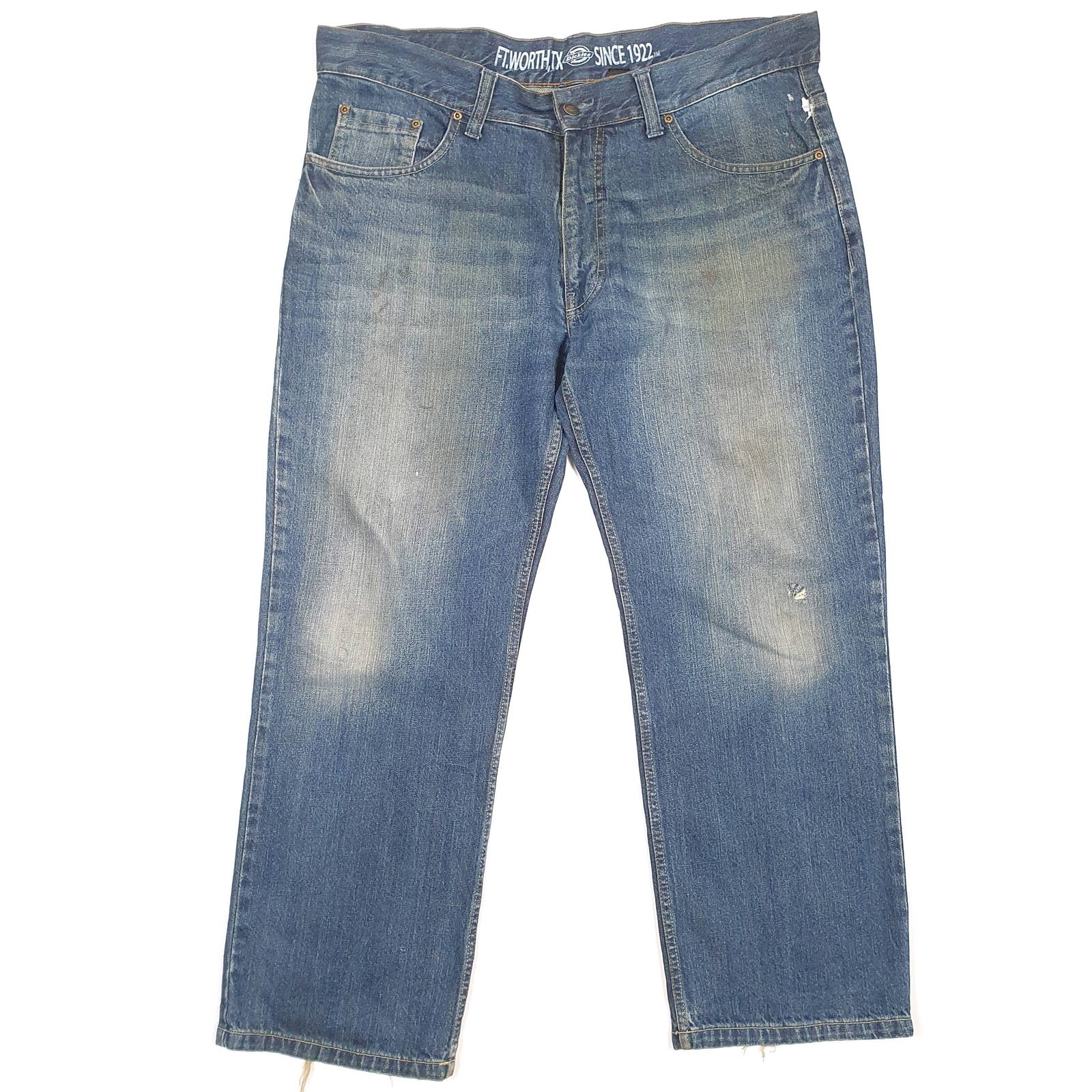 Mens DICKIES Casual Regular Fit Blue Denim Jeans Trousers W38 L29 image 2