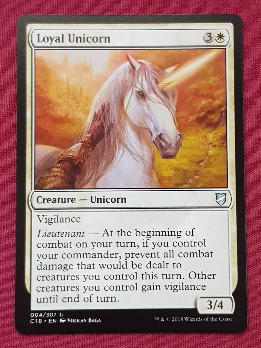Magic The Gathering COMMANDER 2018 C18 LOYAL UNICORN white card MTG | eBay Magic The Gathering COMMANDER 2018 C18 LOYAL UNICORN white card MTG | eBay