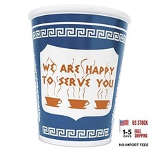 ExceptionLab 10 oz Ceramic New York City Greek Coffee Cup "We are Happy to