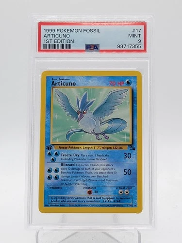 ARTICUNO 1999 POKEMON FOSSIL 1ST EDITION #17 PSA 9 Q3963
